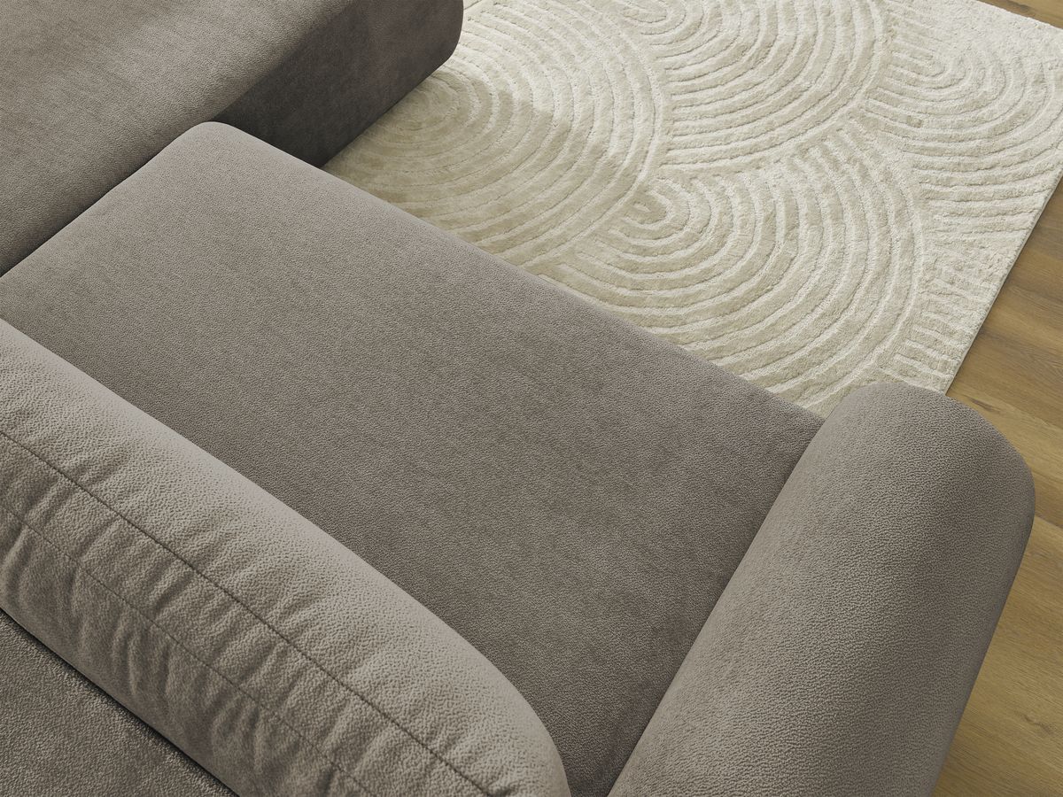 Canapé d'angle L convertible coffre LUCIEN tissu lisse