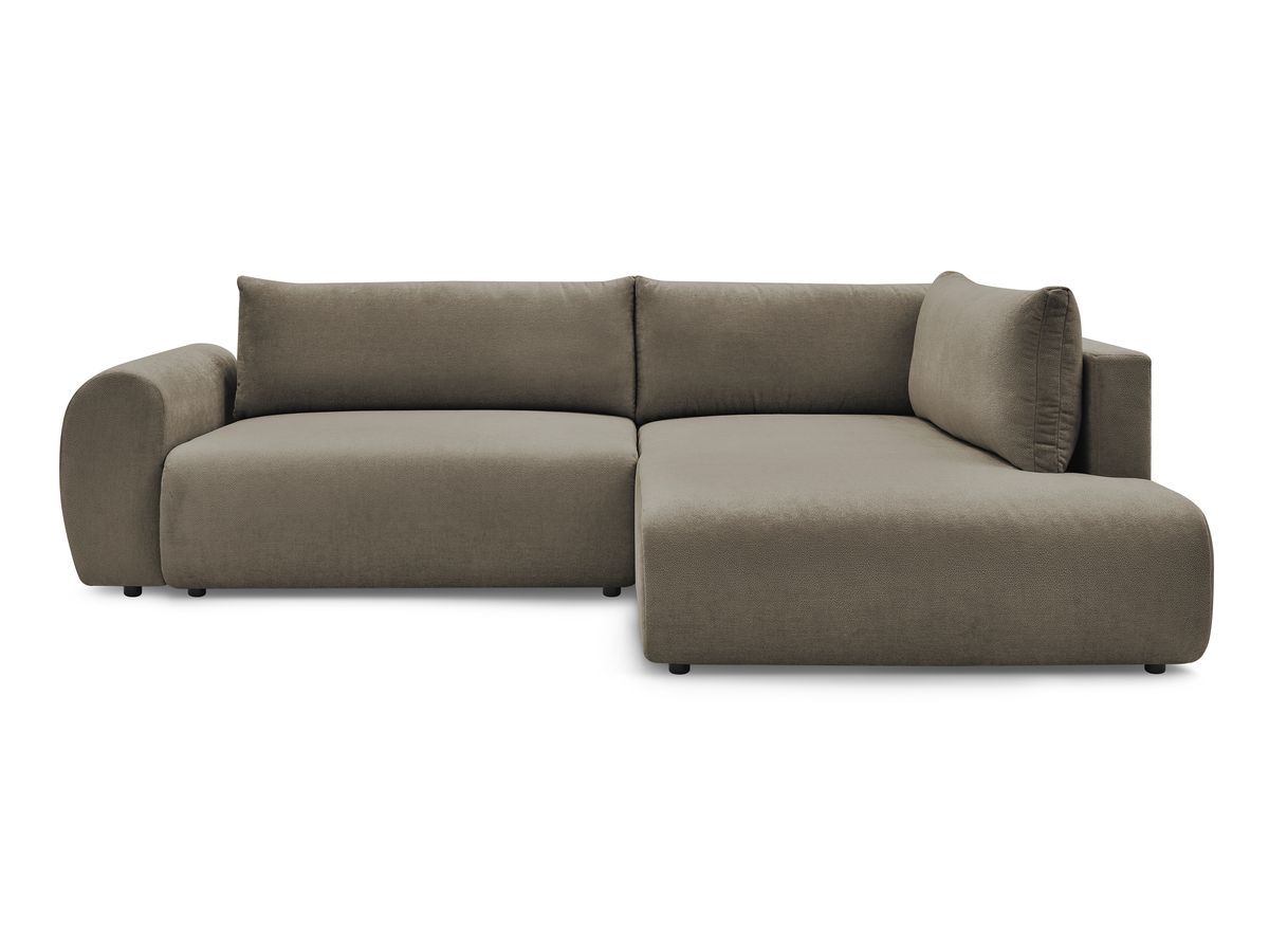 Canapé d'angle L convertible coffre LUCIEN tissu lisse