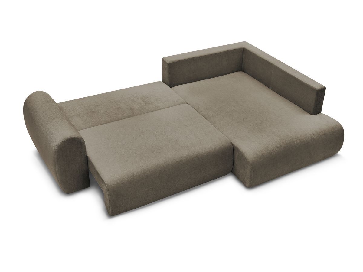Canapé d'angle L convertible coffre LUCIEN tissu lisse