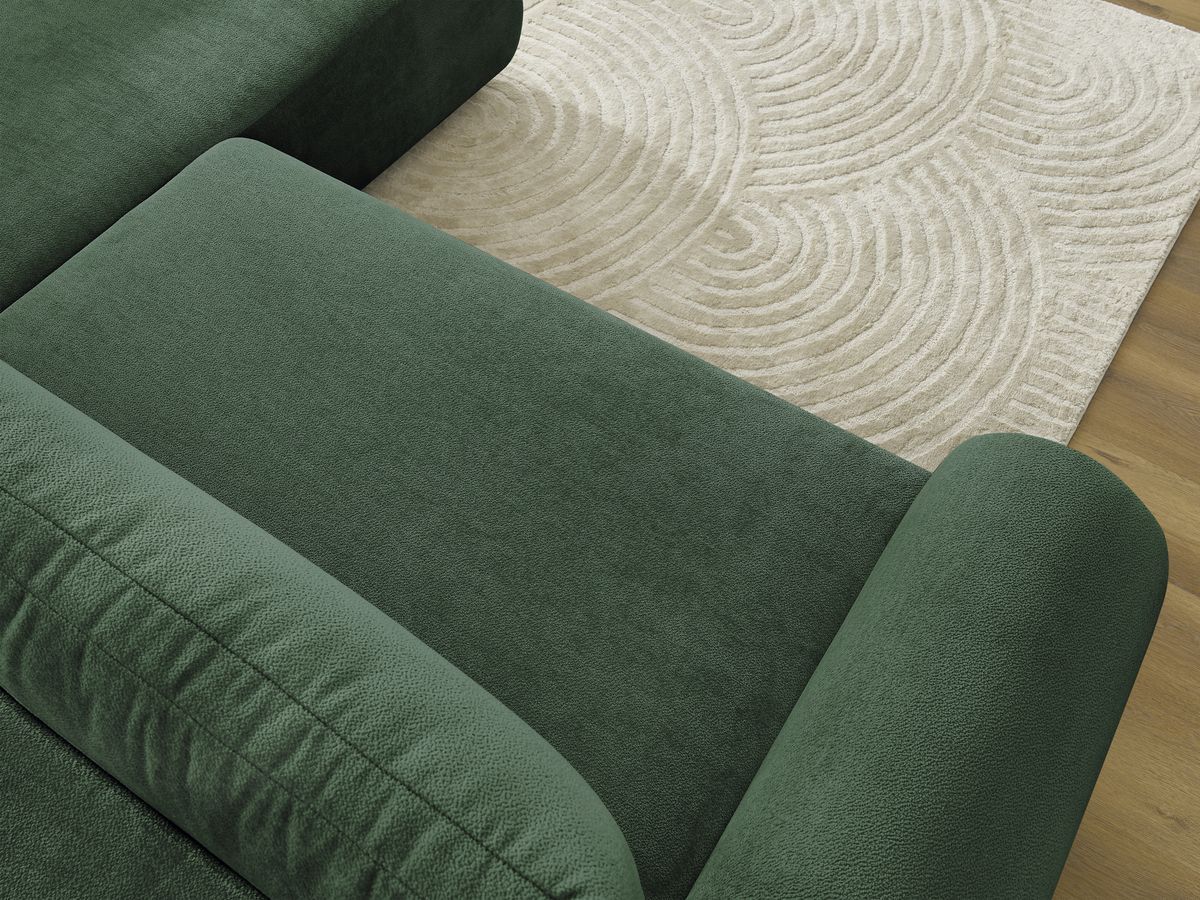 Canapé d'angle L convertible coffre LUCIEN tissu lisse
