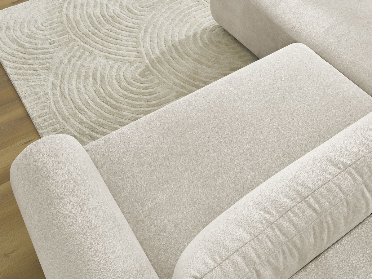Canapé d'angle L convertible coffre LUCIEN tissu lisse
