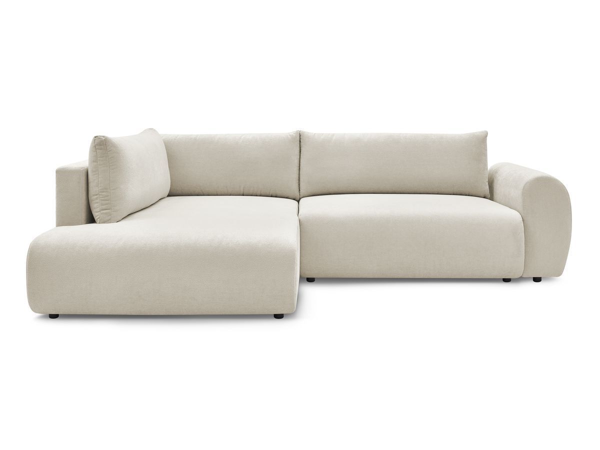 Canapé d'angle L convertible coffre LUCIEN tissu lisse