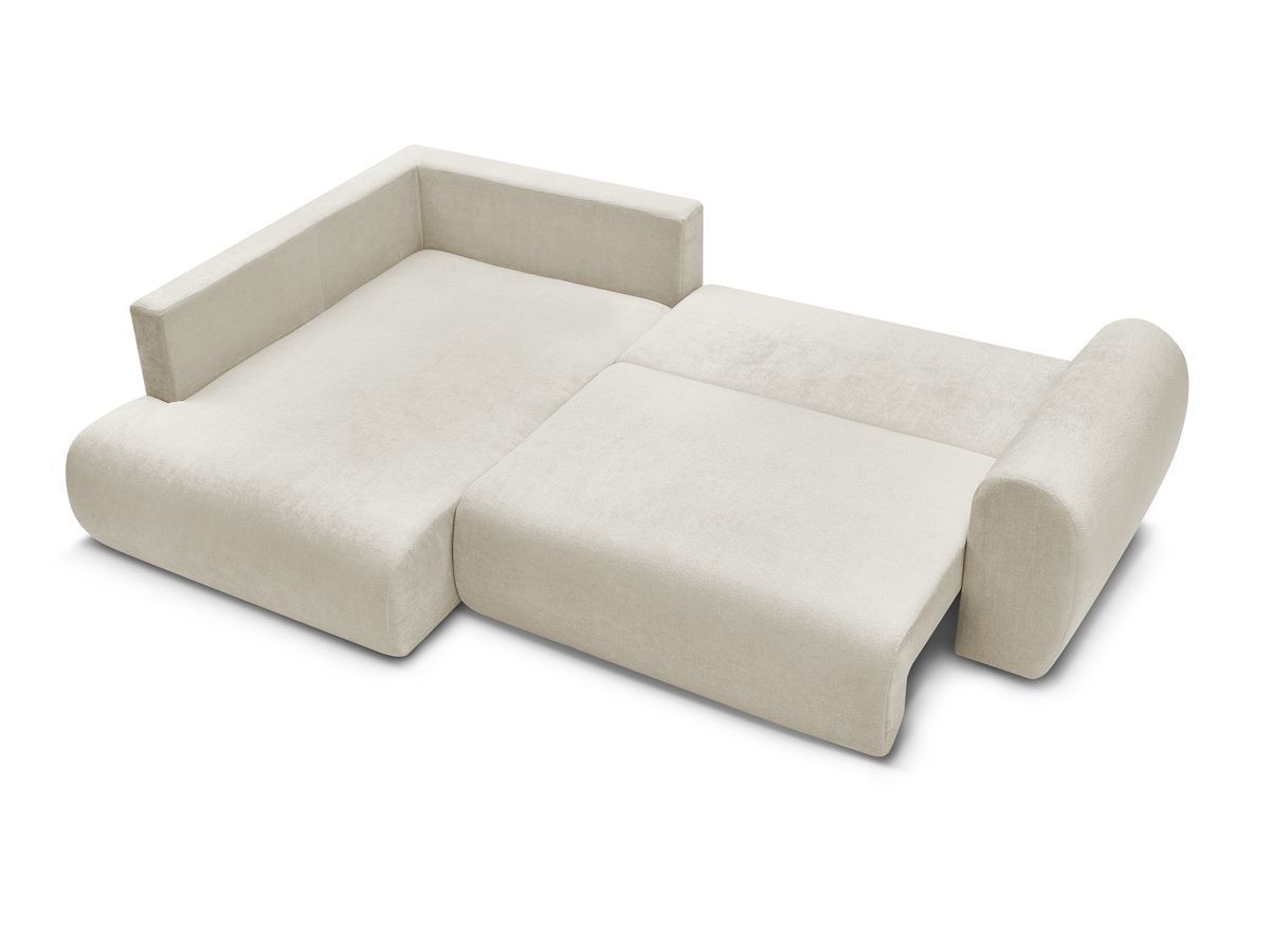 Canapé d'angle L convertible coffre LUCIEN tissu lisse