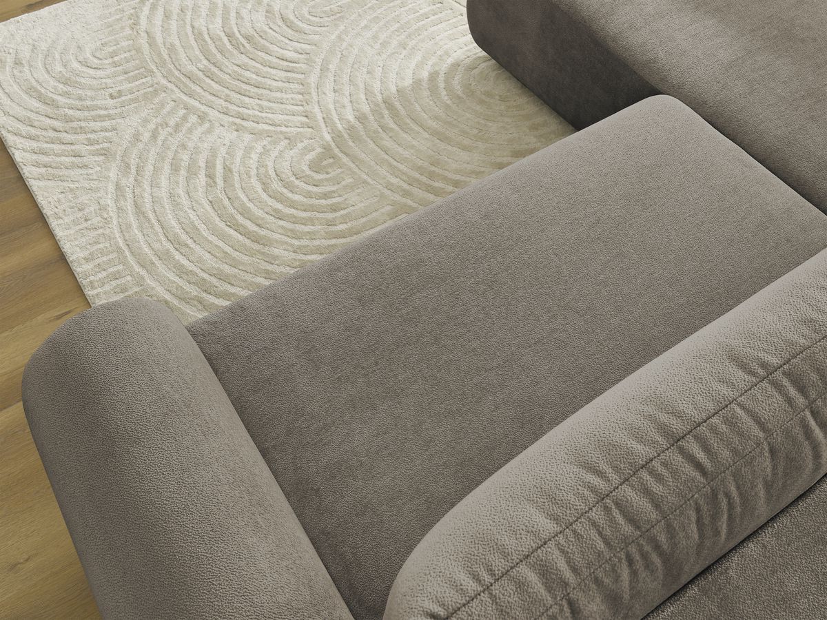 Canapé d'angle L convertible coffre LUCIEN tissu lisse