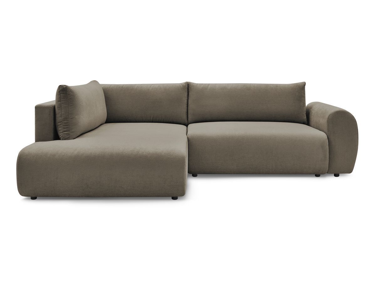 Canapé d'angle L convertible coffre LUCIEN tissu lisse