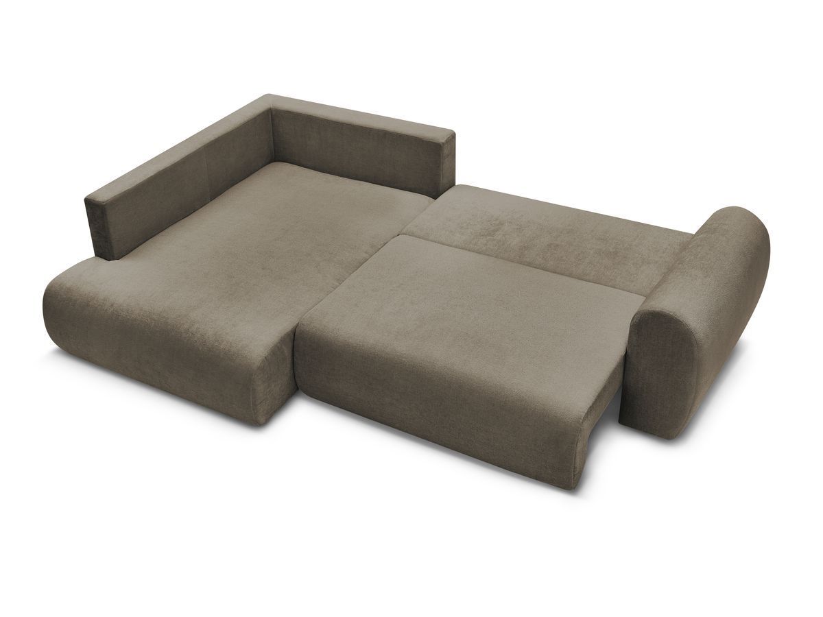 Canapé d'angle L convertible coffre LUCIEN tissu lisse