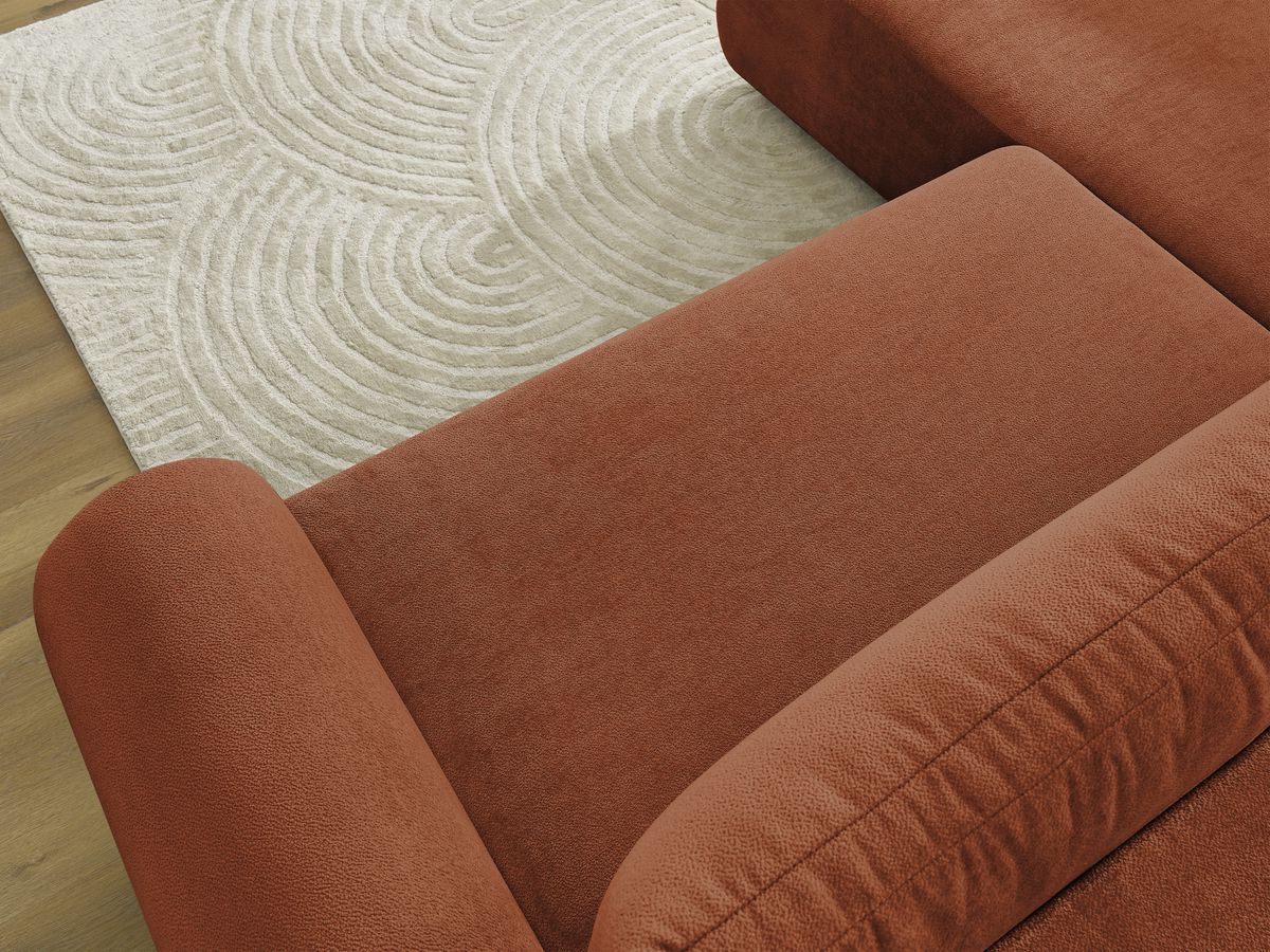 Canapé d'angle L convertible coffre LUCIEN tissu lisse
