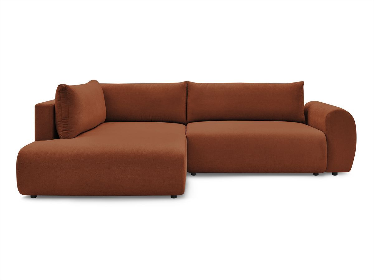 Canapé d'angle L convertible coffre LUCIEN tissu lisse