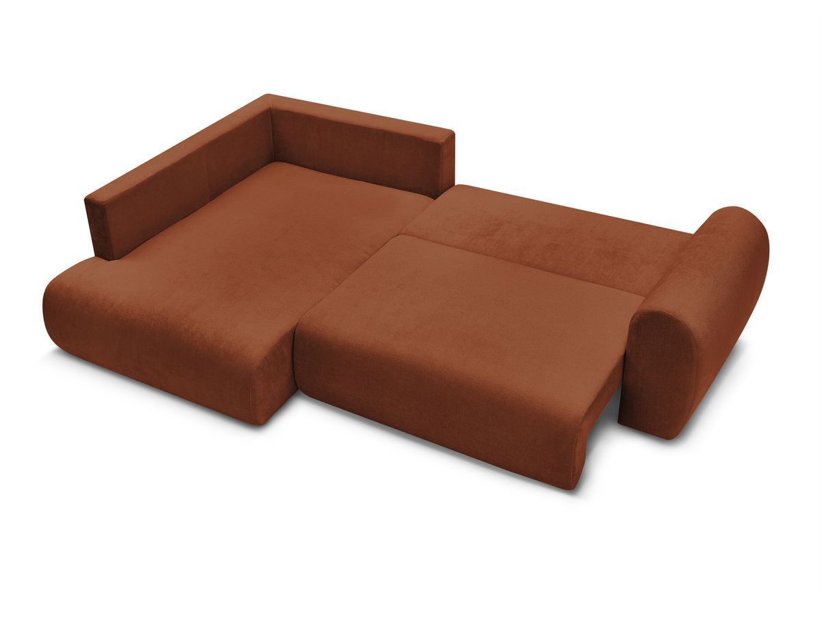 Canapé d'angle L convertible coffre LUCIEN tissu lisse