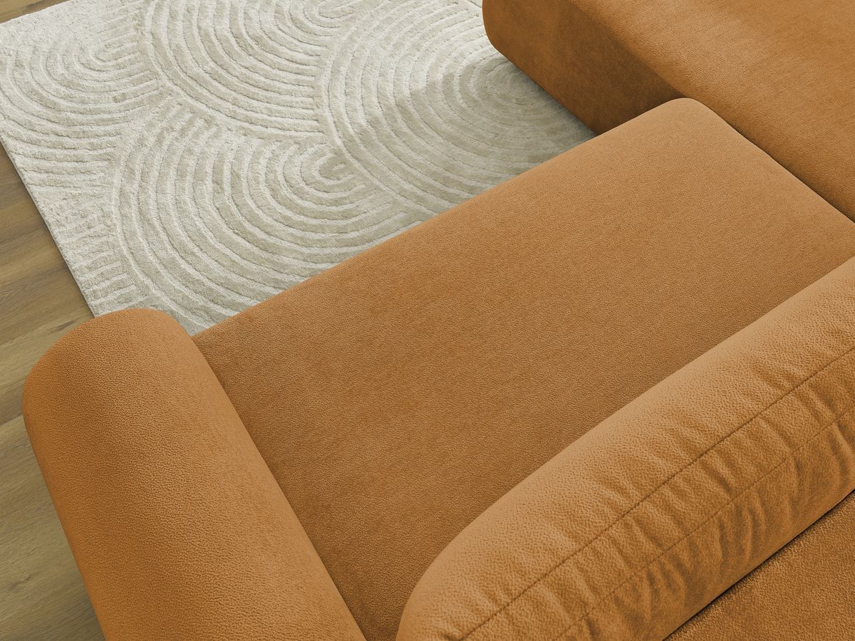 Canapé d'angle L convertible coffre LUCIEN tissu lisse