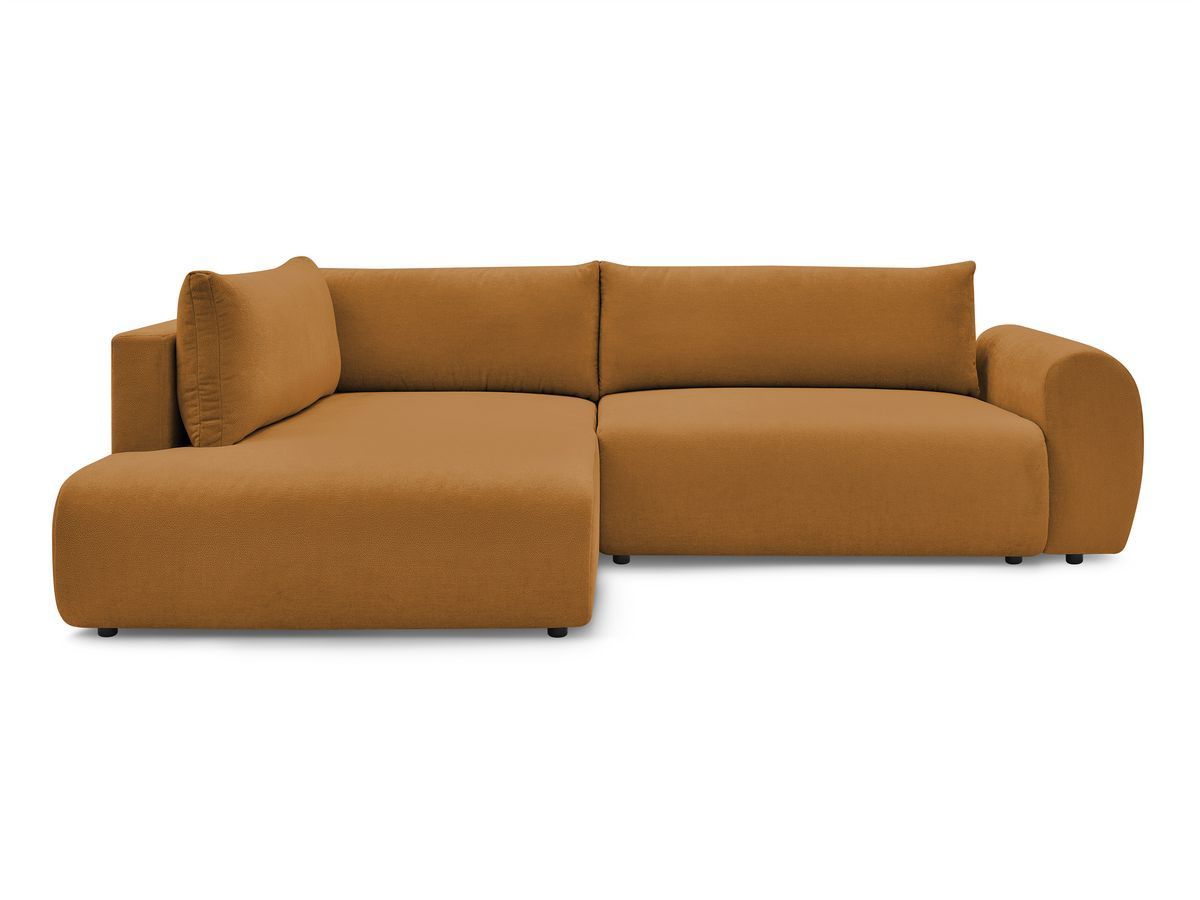 Canapé d'angle L convertible coffre LUCIEN tissu lisse