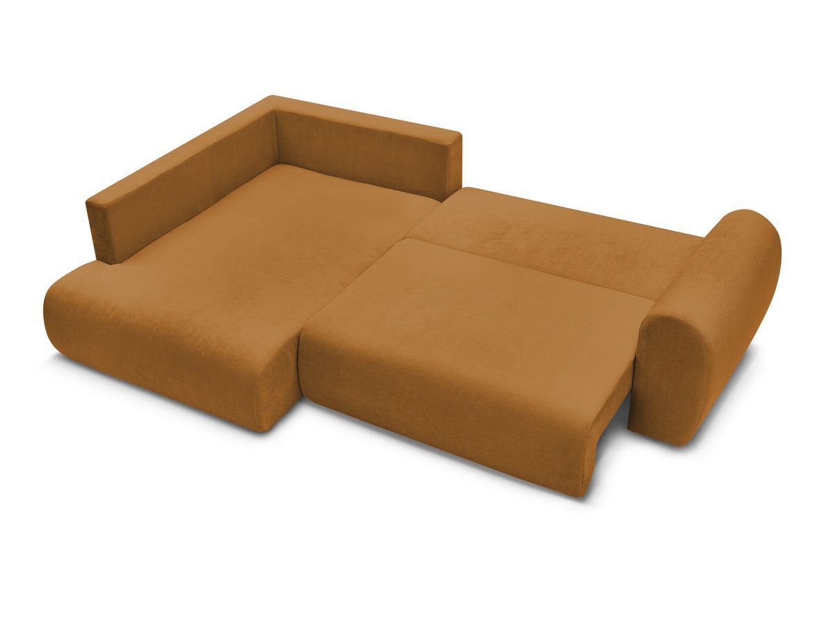 Canapé d'angle L convertible coffre LUCIEN tissu lisse