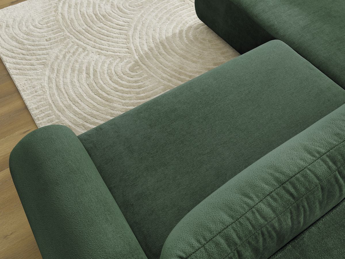 Canapé d'angle L convertible coffre LUCIEN tissu lisse