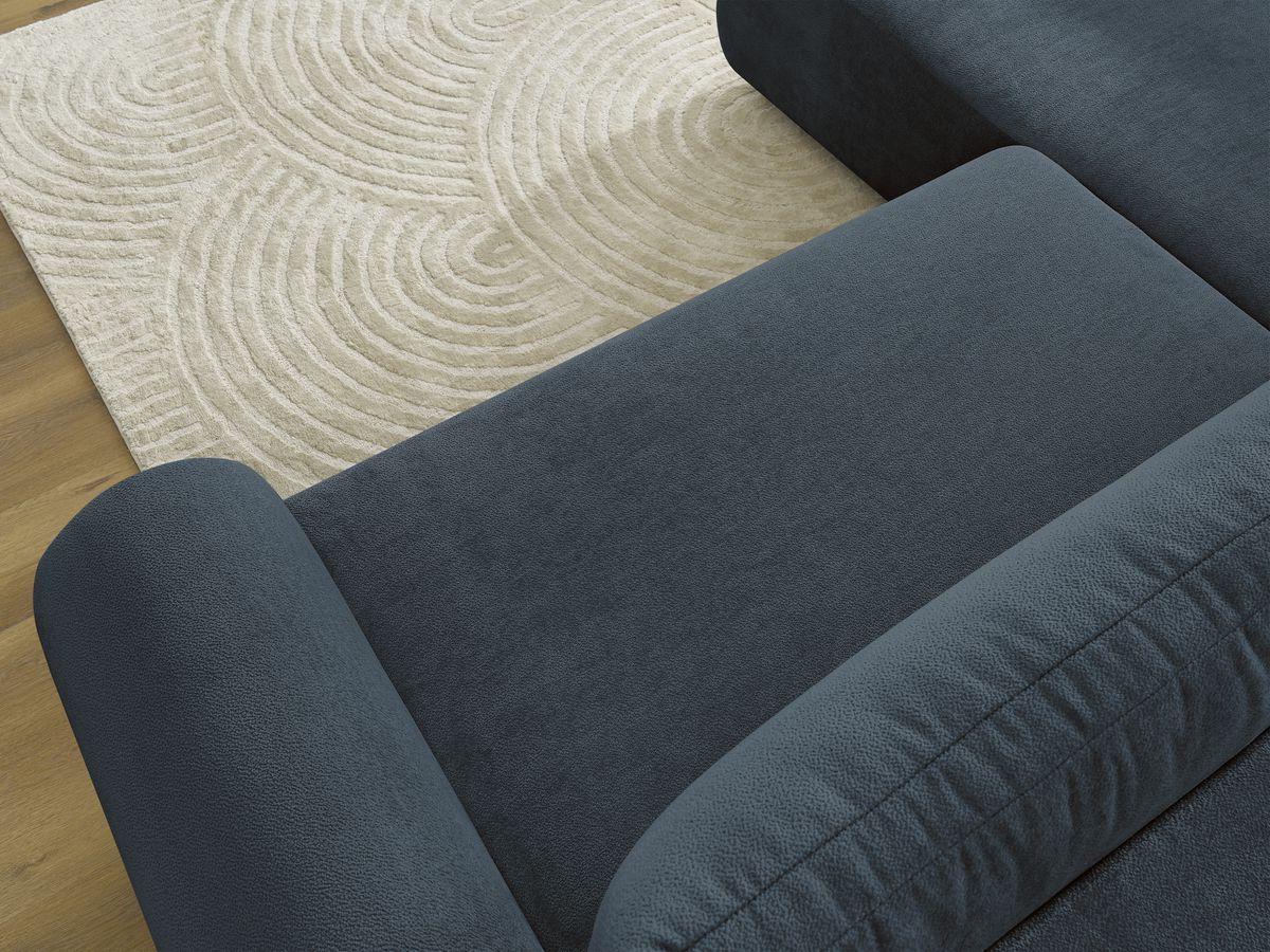 Canapé d'angle L convertible coffre LUCIEN tissu lisse