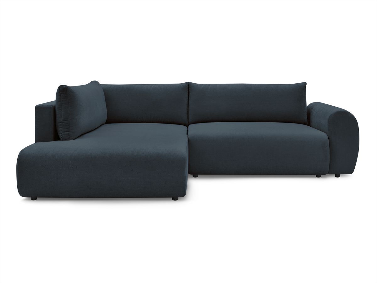 Canapé d'angle L convertible coffre LUCIEN tissu lisse