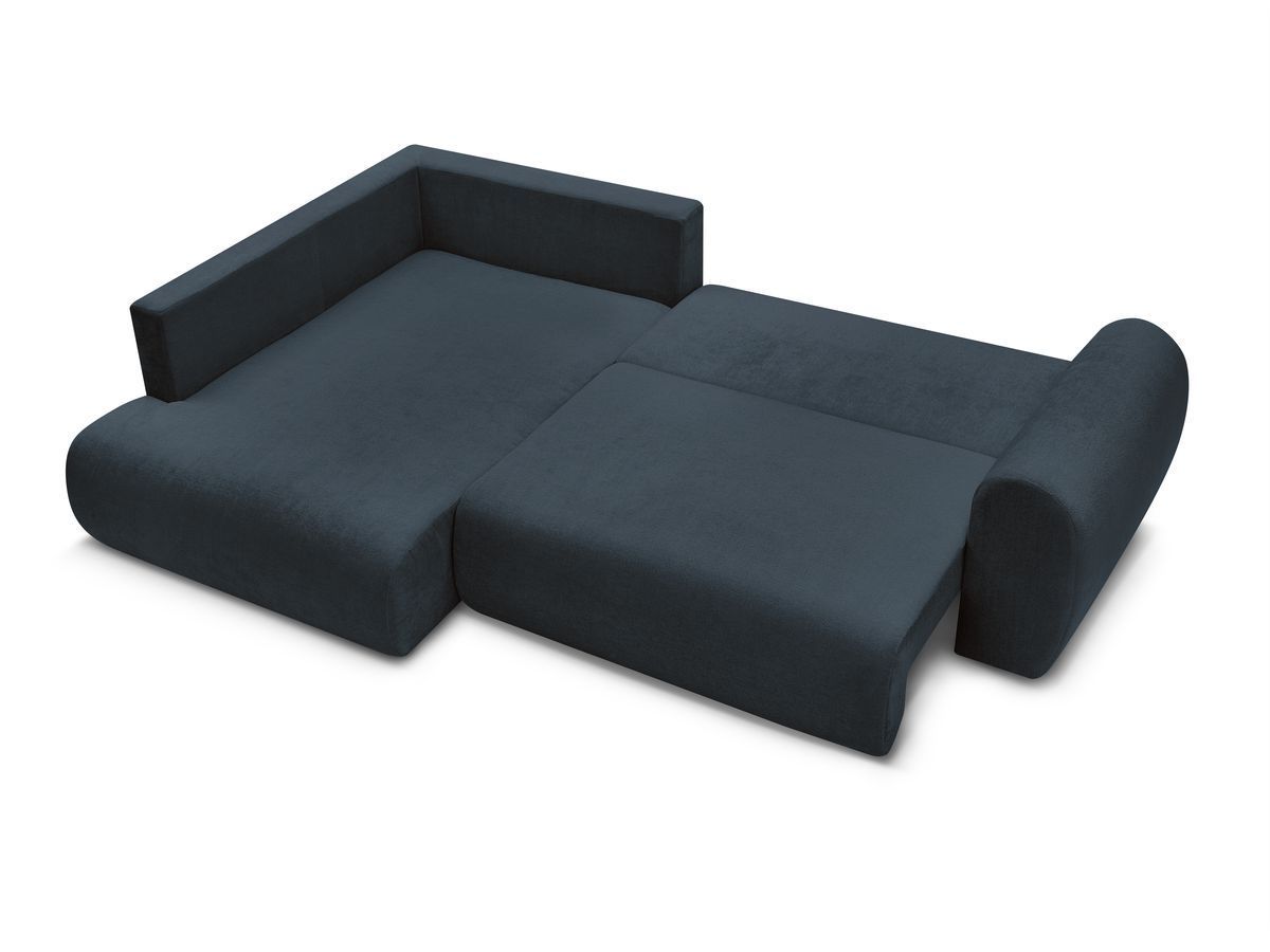 Canapé d'angle L convertible coffre LUCIEN tissu lisse