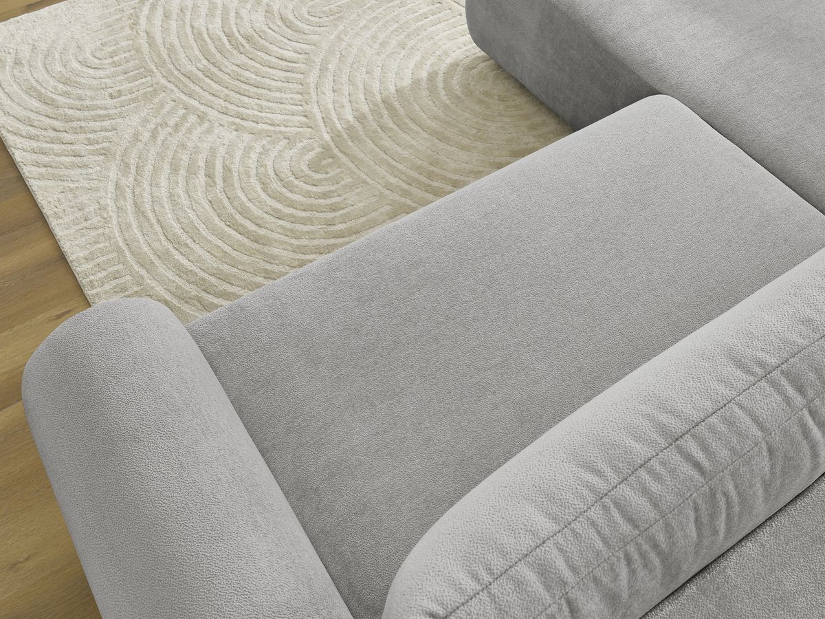 Canapé d'angle L convertible coffre LUCIEN tissu lisse