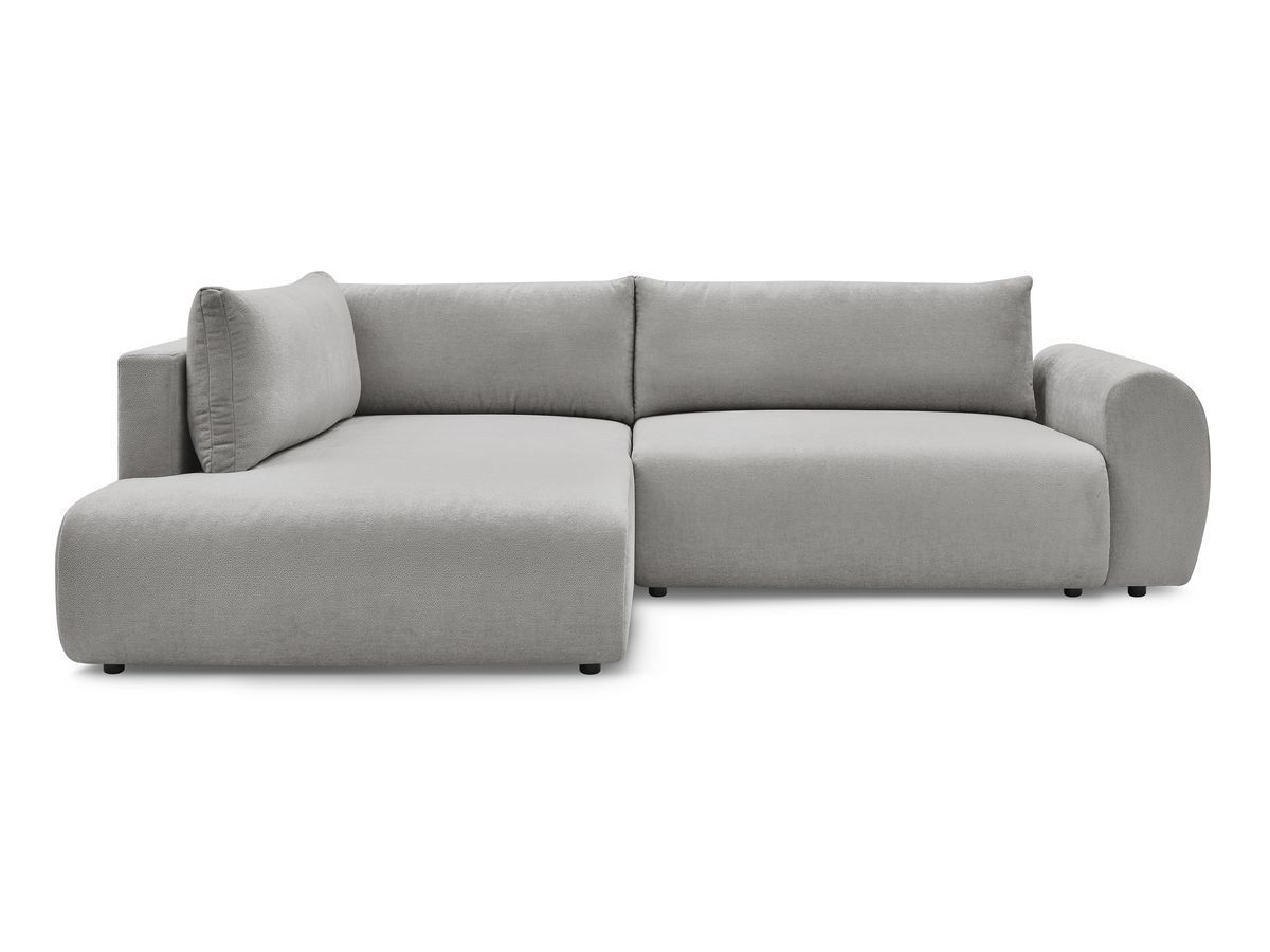 Canapé d'angle L convertible coffre LUCIEN tissu lisse