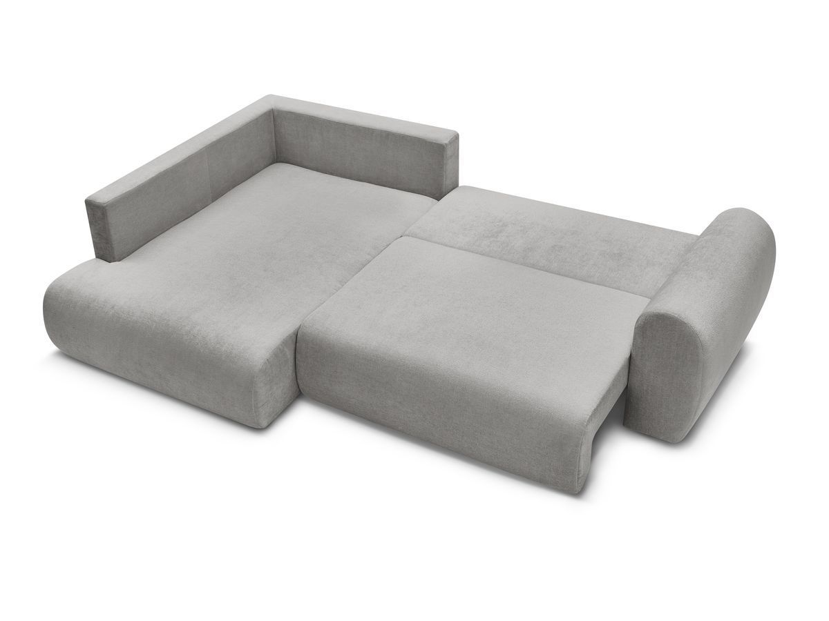 Canapé d'angle L convertible coffre LUCIEN tissu lisse