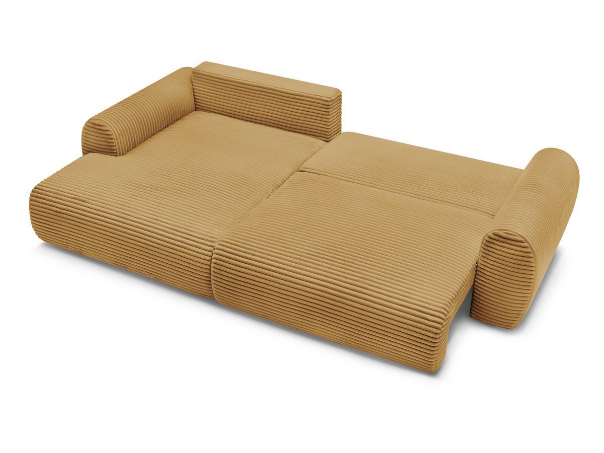 Canapé d'angle convertible coffre LUCIEN gros côtelé doux