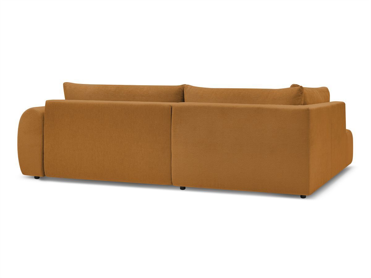 Canapé d'angle fixe EVEREST tissu chiné - Orange - Angle droit - 10 coussins