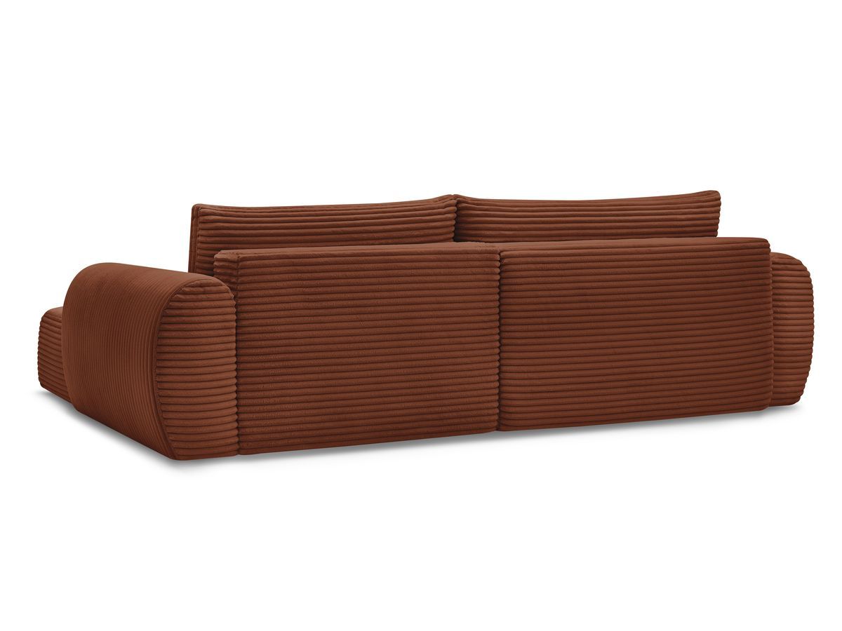 Canapé d'angle fixe EVEREST tissu chiné - Orange - Angle droit - 10 coussins