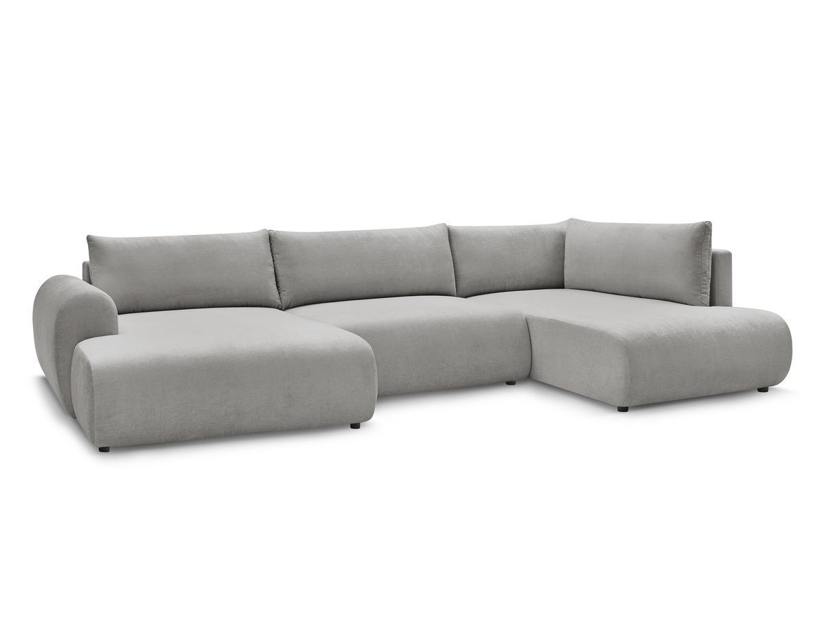 LUCIEN panoramische slaapbank met opbergvak, gladde stof