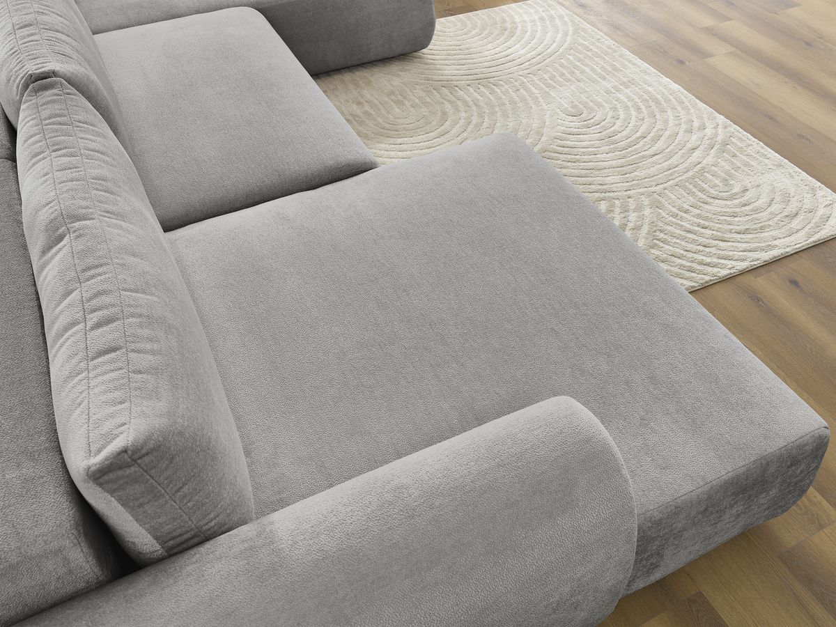 LUCIEN panoramische slaapbank met opbergvak, gladde stof