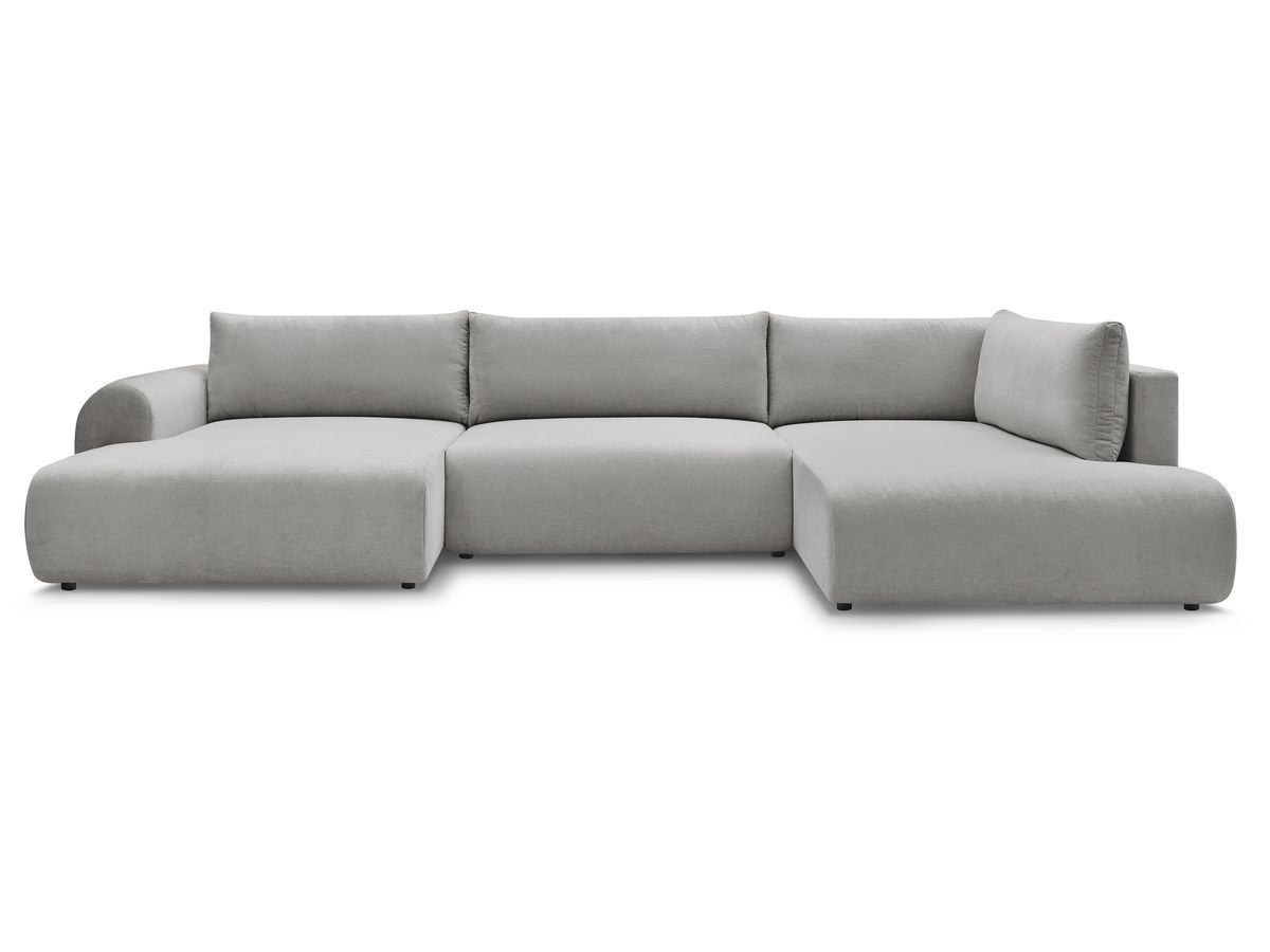 LUCIEN panoramische slaapbank met opbergvak, gladde stof