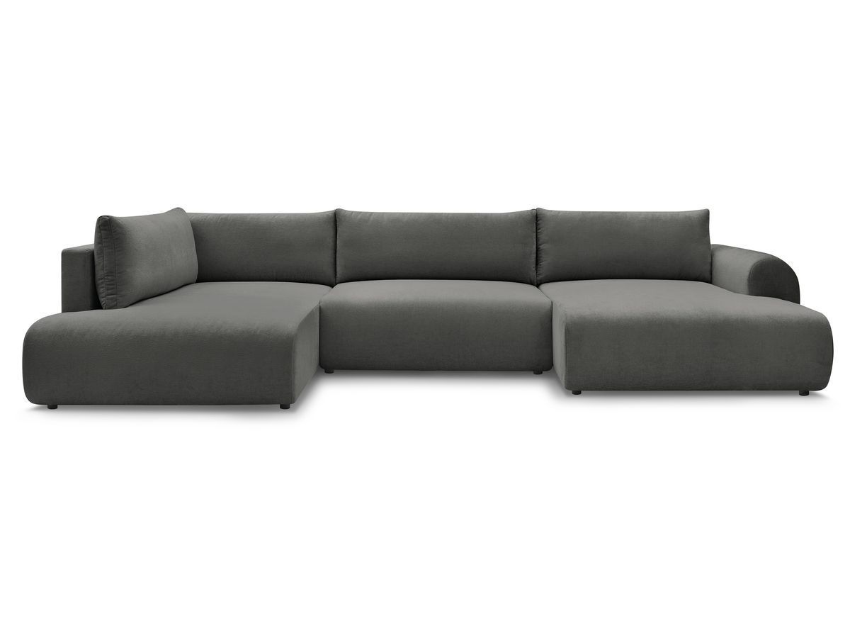 LUCIEN panoramische slaapbank met opbergvak, gladde stof