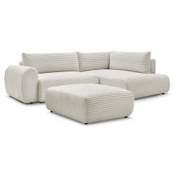Angle L convertible coffre + pouf