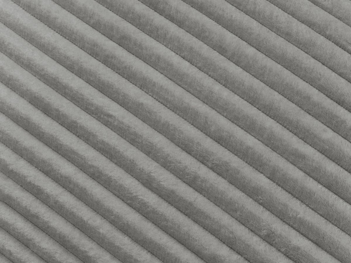 Canapé d'angle L convertible coffre LUCIEN gros côtelé doux avec pouf