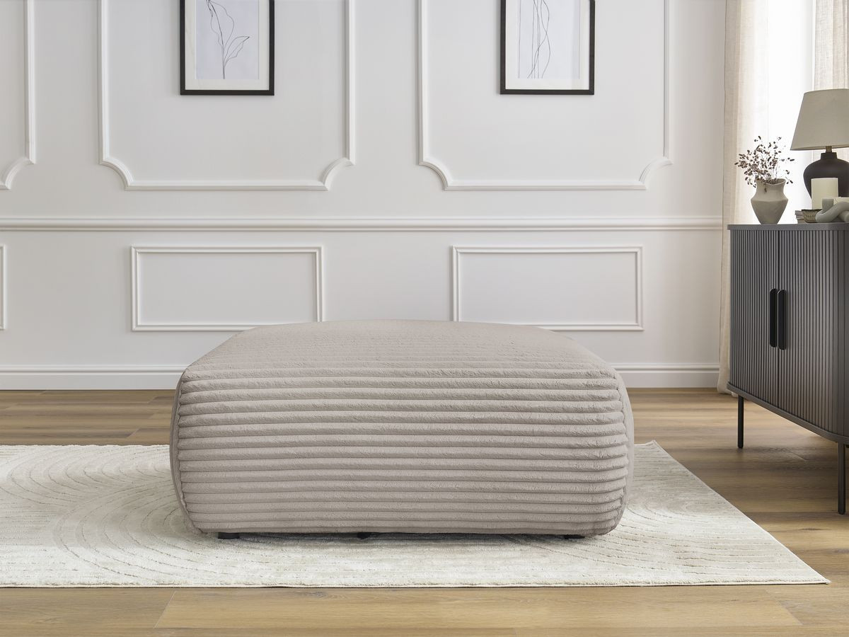 Pouf LUCIEN gros côtelé doux taupe — vue 5