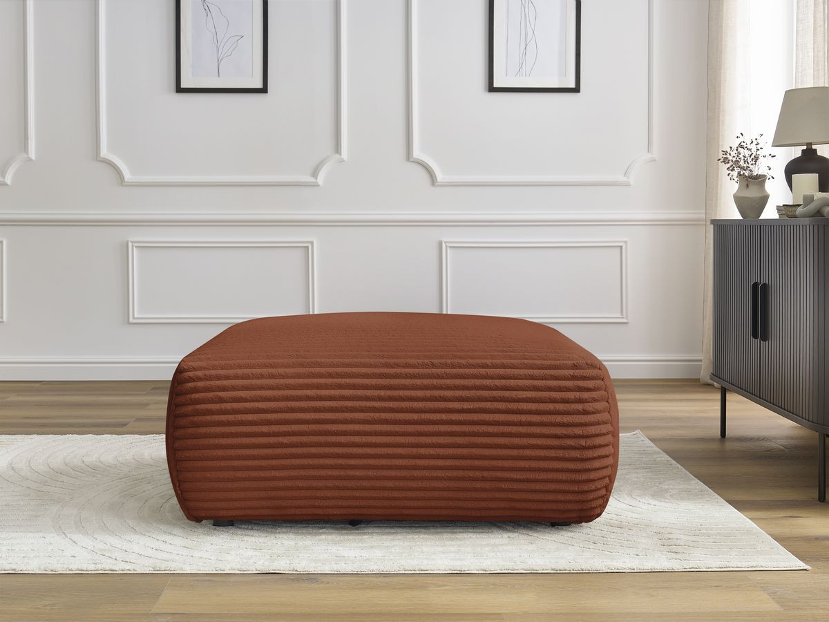 Pouf LUCIEN gros côtelé doux orange — vue 5