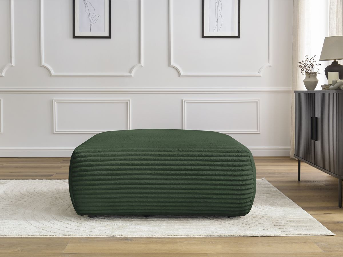 Pouf LUCIEN gros côtelé doux vert — vue 5