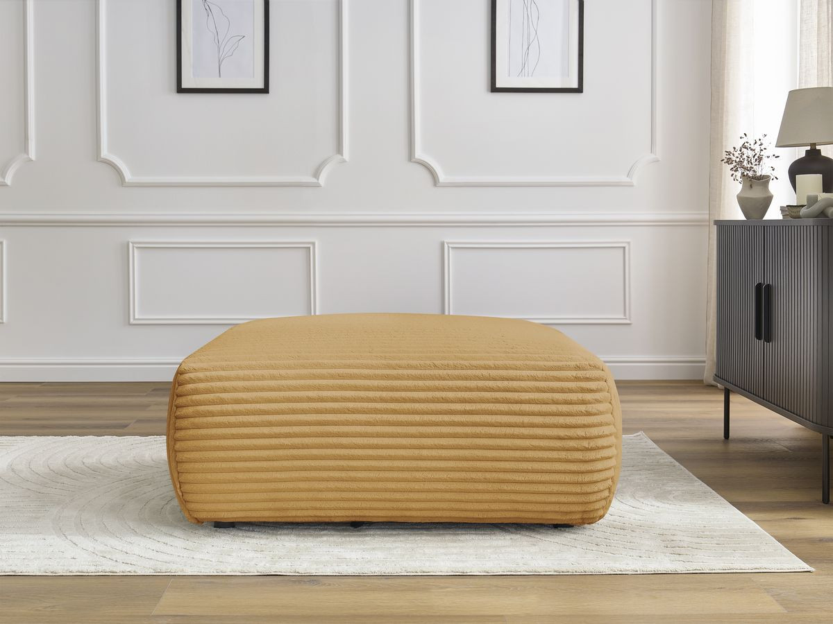Pouf LUCIEN gros côtelé doux jaune — vue 5