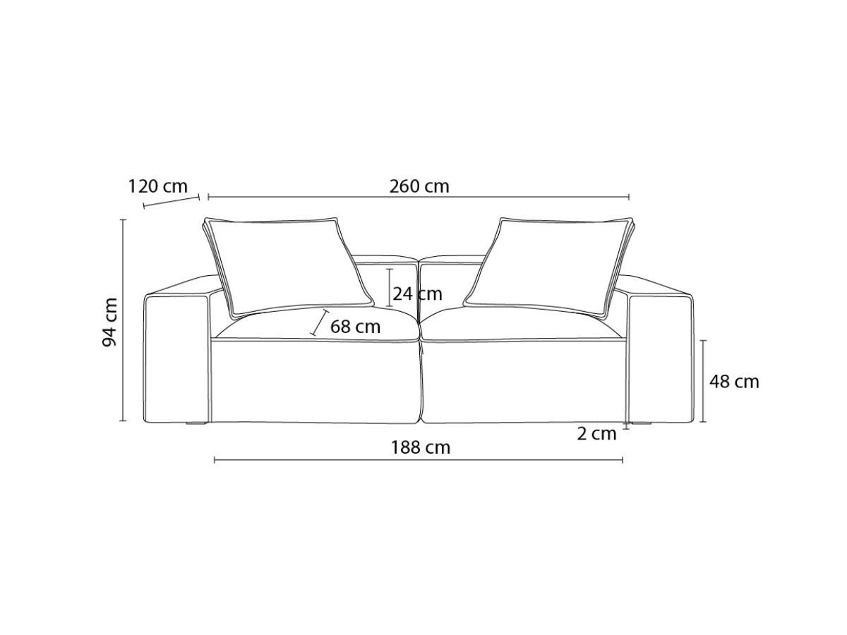 Canapé d'angle fixe EVEREST tissu chiné - Orange - Angle droit - 10 coussins