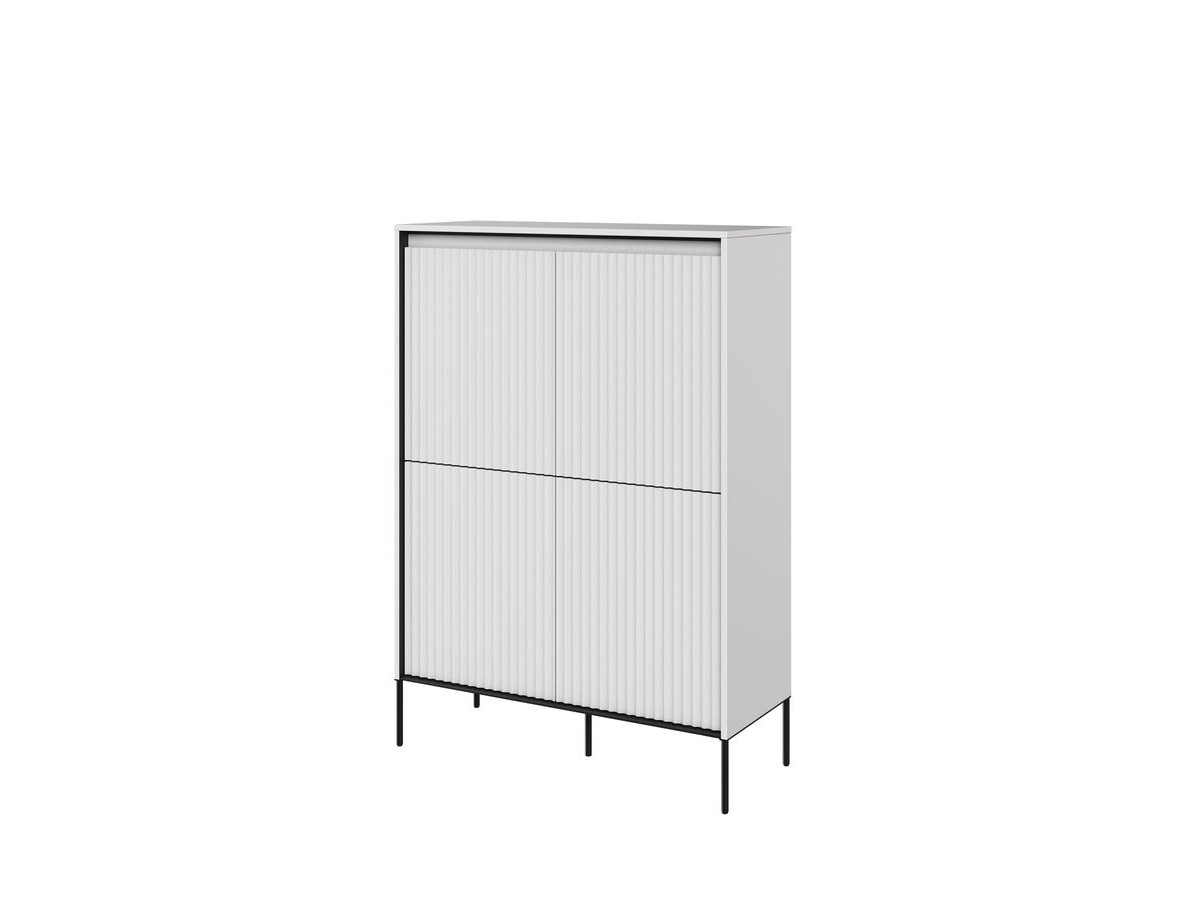 Ensemble LENARA avec buffet haut 100 cm + meuble TV 193 cm avec tasseaux et LED