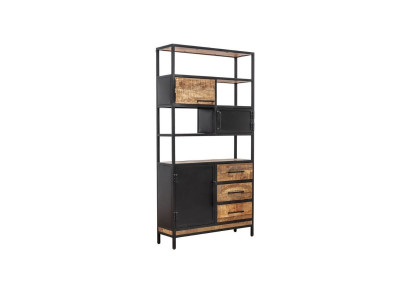 Bibliothèque H190 cm BEAUBOURG bois massif de manguier