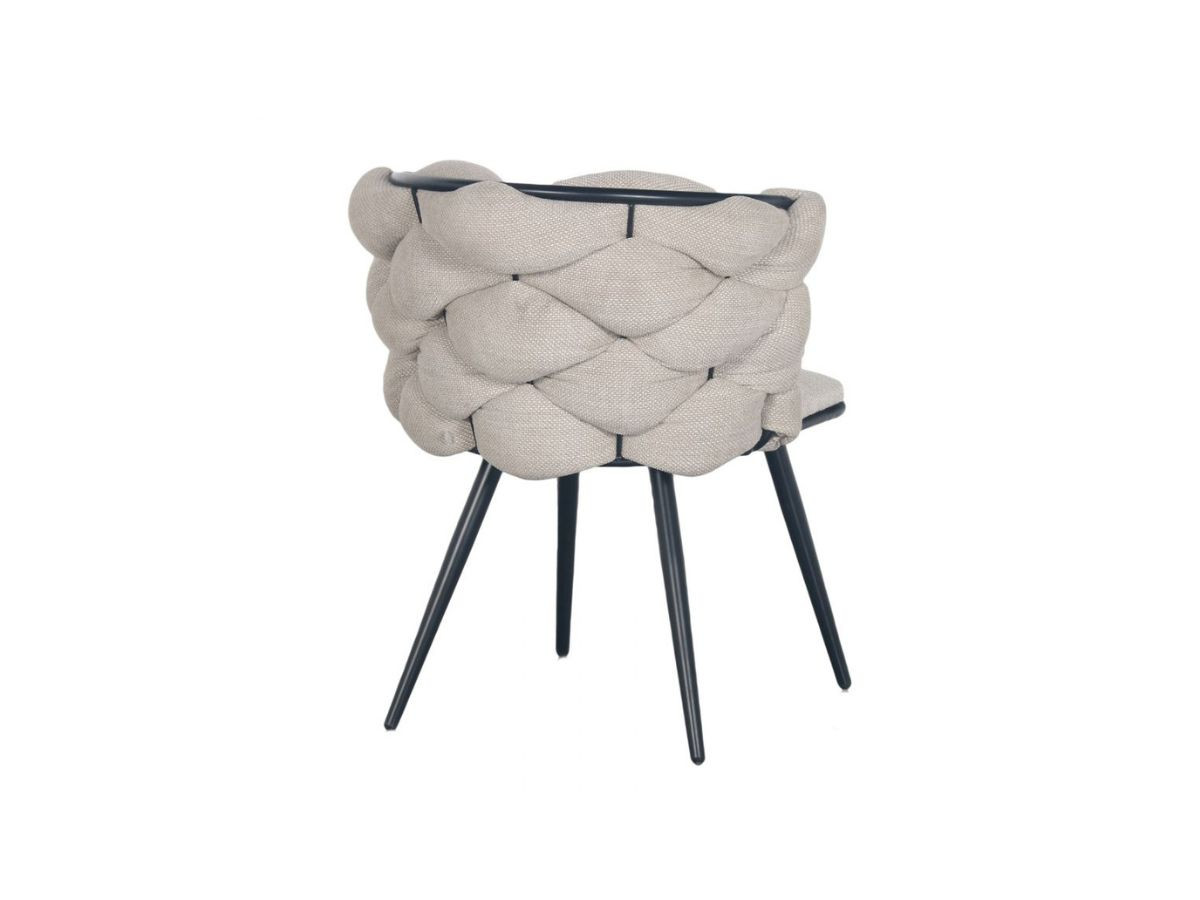 Lot de 2 chaises CHLOE texturé et pieds métal noir beige — vue 5