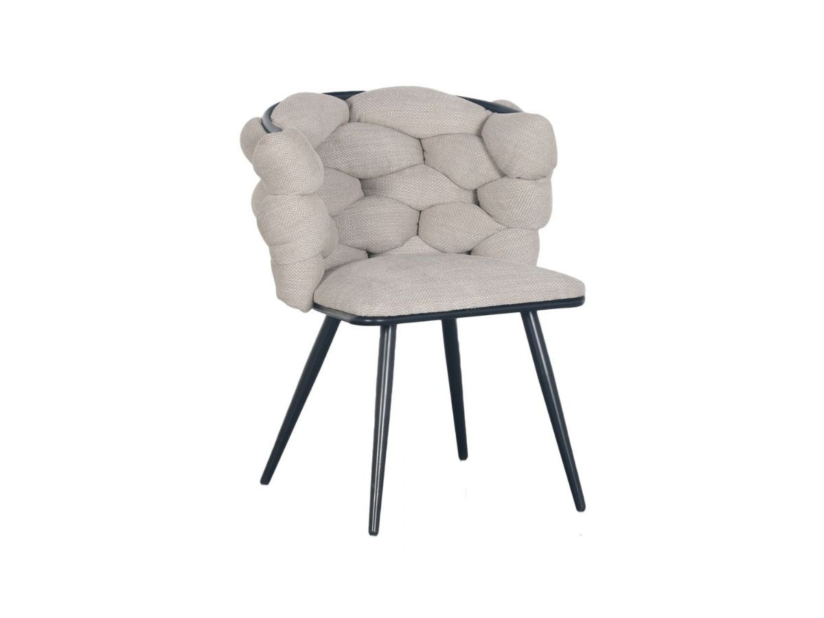 Lot de 2 chaises CHLOE texturé et pieds métal noir beige — vue 4