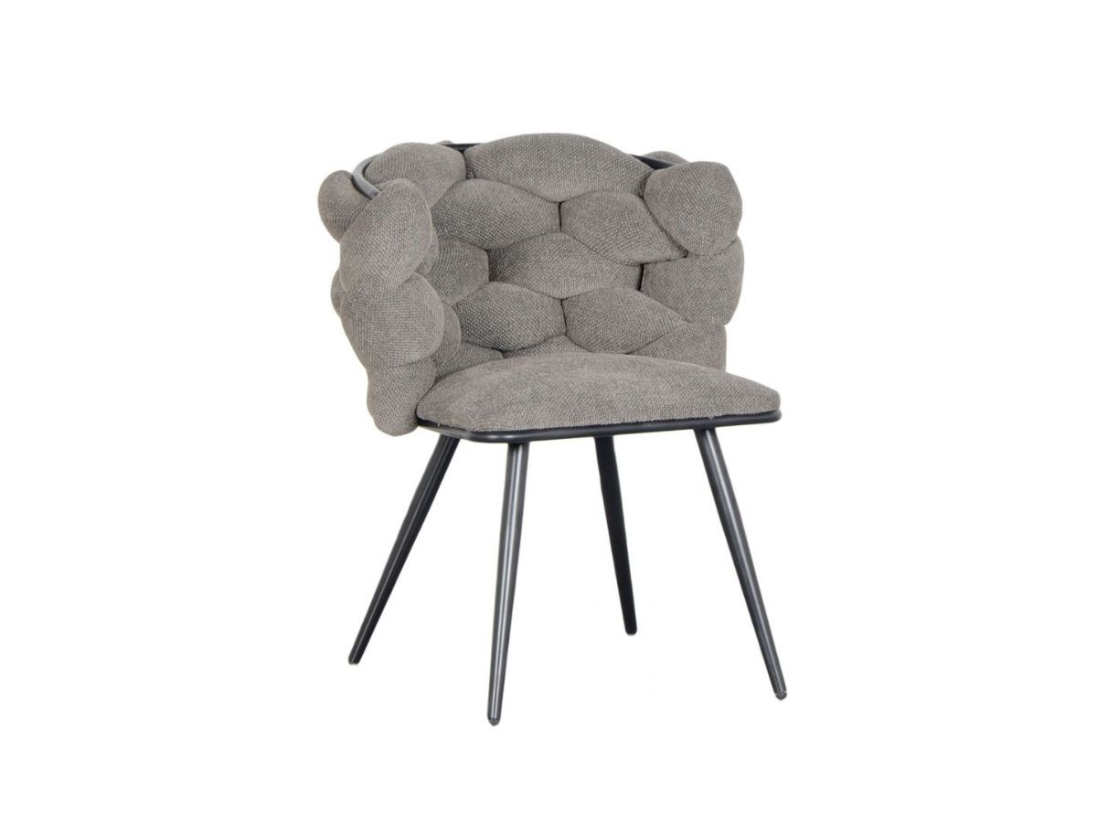 Lot de 2 chaises CHLOE texturé et pieds métal noir gris foncé — vue 4
