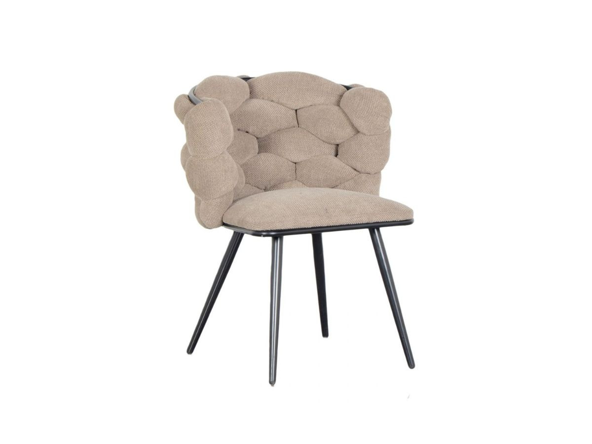 Lot de 2 chaises CHLOE texturé et pieds métal noir marron clair — vue 4