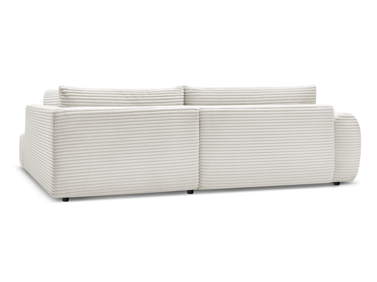 Canapé d'angle fixe EVEREST tissu chiné - Orange - Angle droit - 10 coussins