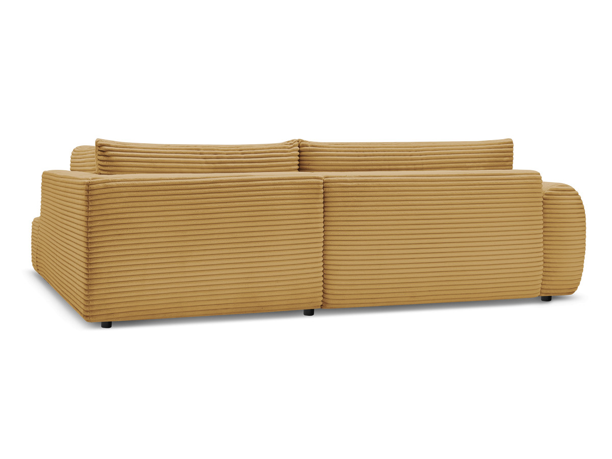 Canapé d'angle fixe EVEREST tissu chiné - Orange - Angle droit - 10 coussins