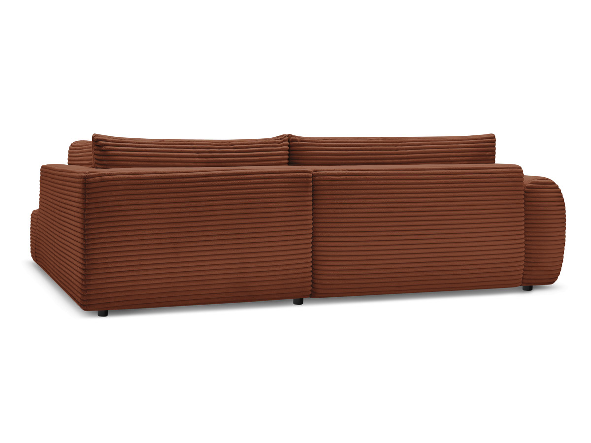 Canapé d'angle fixe EVEREST tissu chiné - Orange - Angle droit - 10 coussins