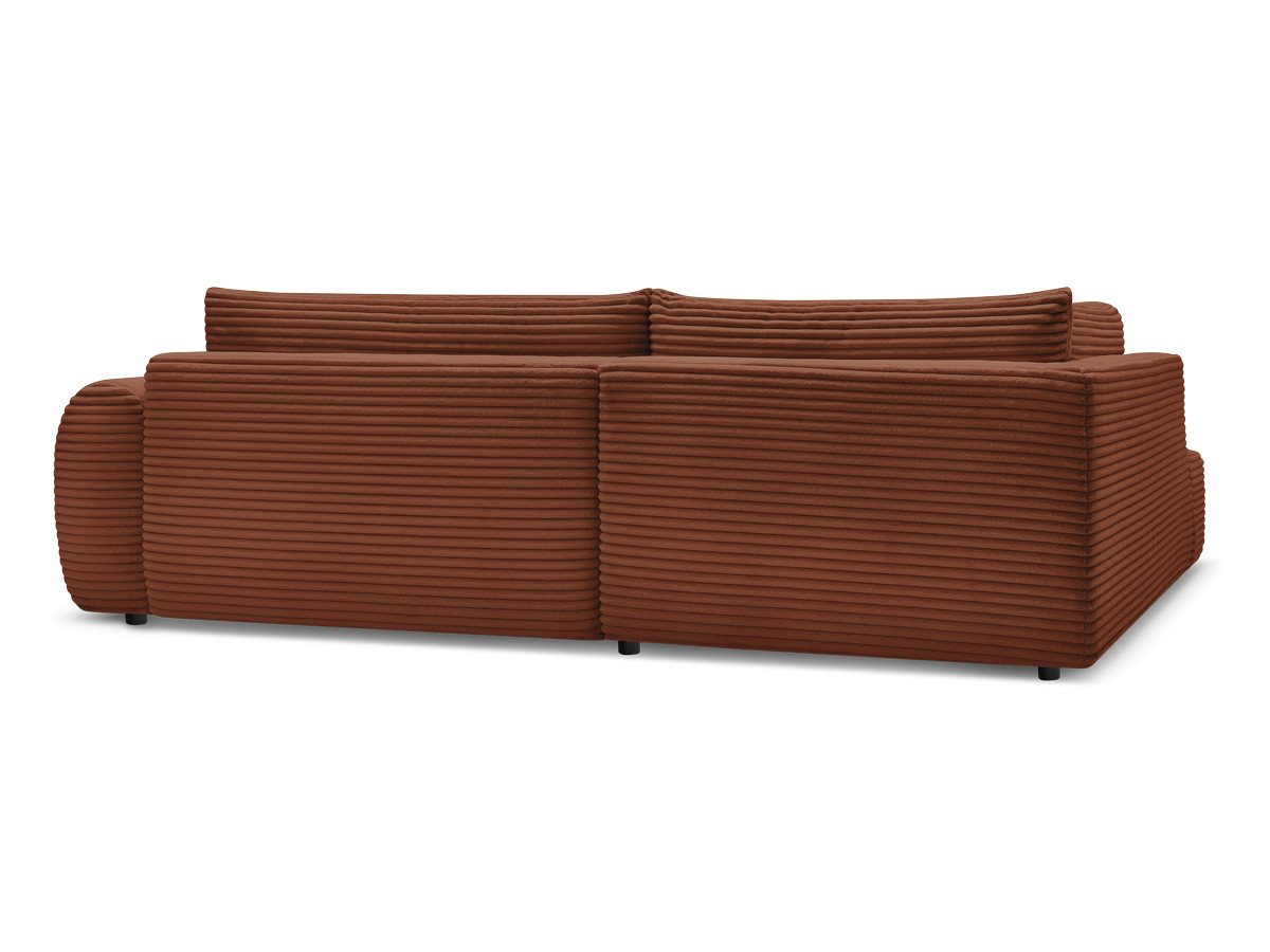 Canapé d'angle fixe EVEREST tissu chiné - Orange - Angle droit - 10 coussins