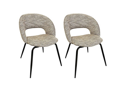 Lot de 2 chaises DOMI tissu chiné
