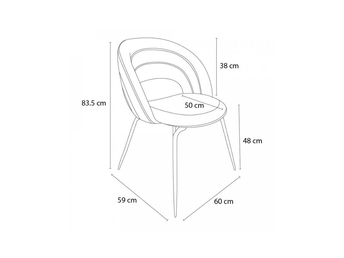 Set van 2 DOMI stoelen in gemêleerde stof