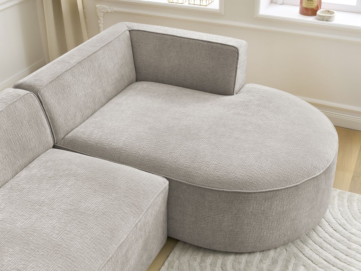 Canapé d'angle fixe ROUSSEAU tissu texturé